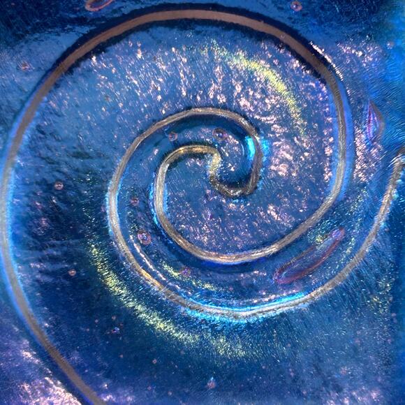 Vintage Mixed Media Wall Art Signed “E Stathis” Gold Texture & Iridescent Glass - Picture 3 of 5